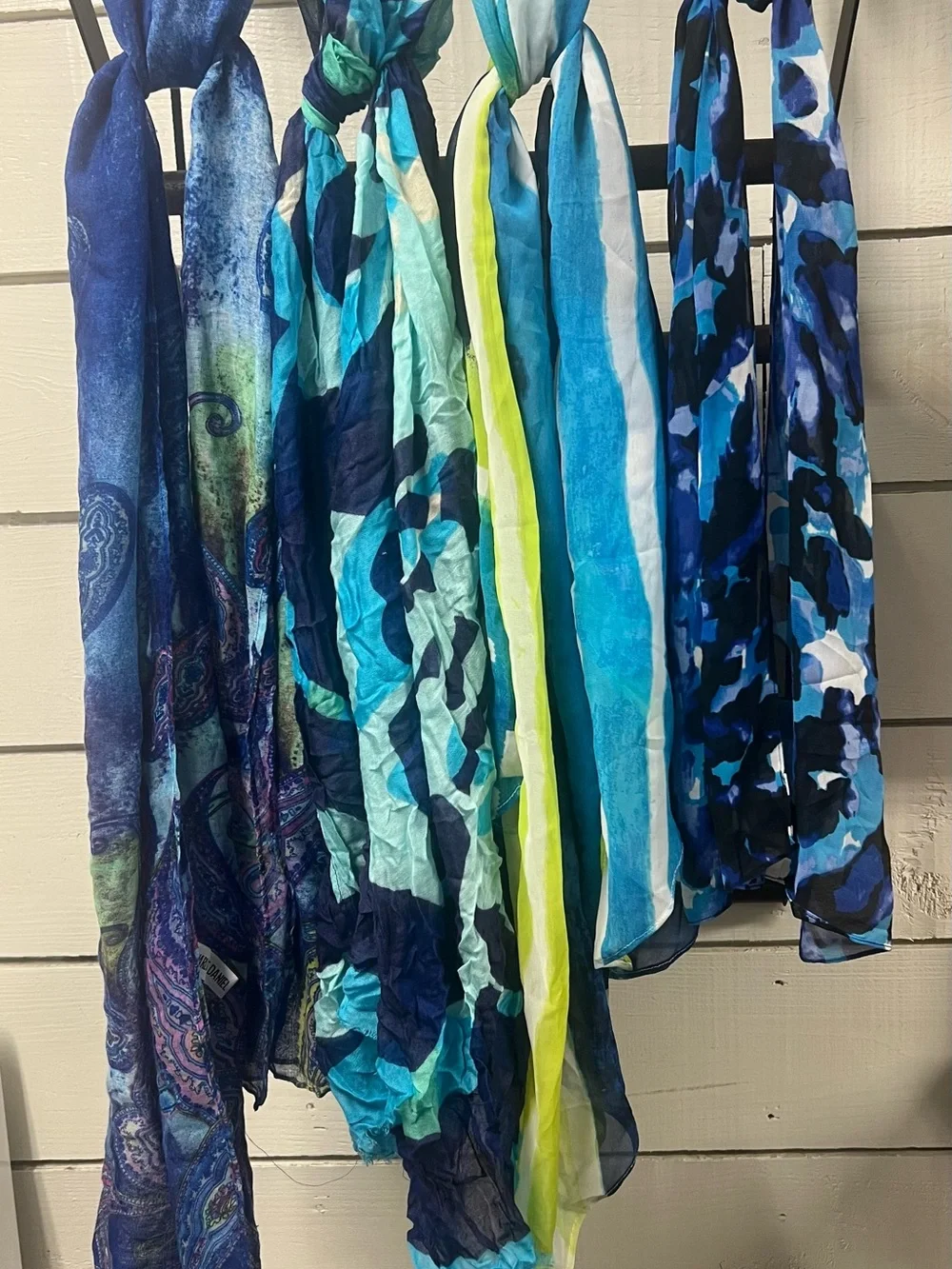 Lightweight Blue Multi-Pattern Women's Scarf Collection